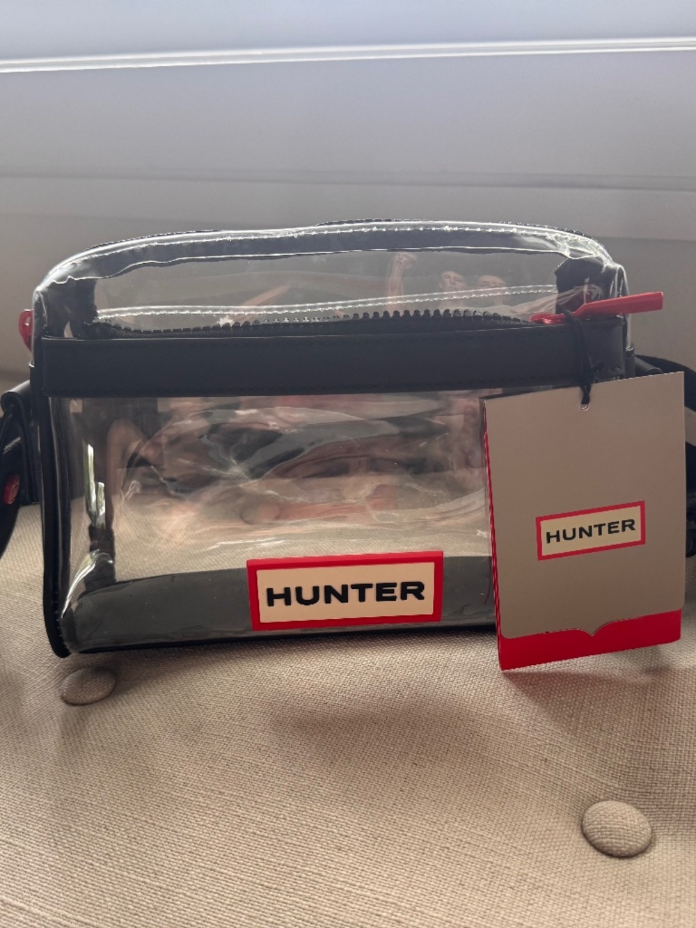 NWT Hunter Original Clear Stadium Crossbody Bag | Black | Adjustable Strap